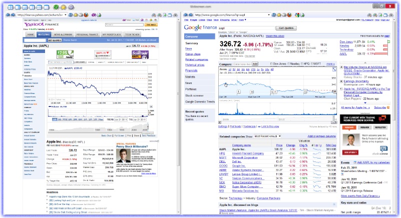 Compaing web pages in Slickscreen makes life easy