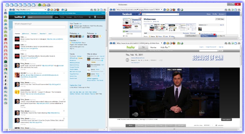 Slickscreen - Watching Hulu with Twitter and Facebook